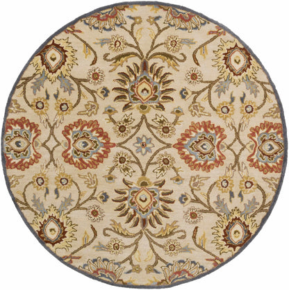 Caesar 1116 Hand Tufted Beige & Rust Wool Rug - Quahog Bay Bedding