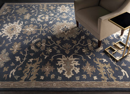 Caesar 1154 Navy Wool Rug - Quahog Bay Bedding