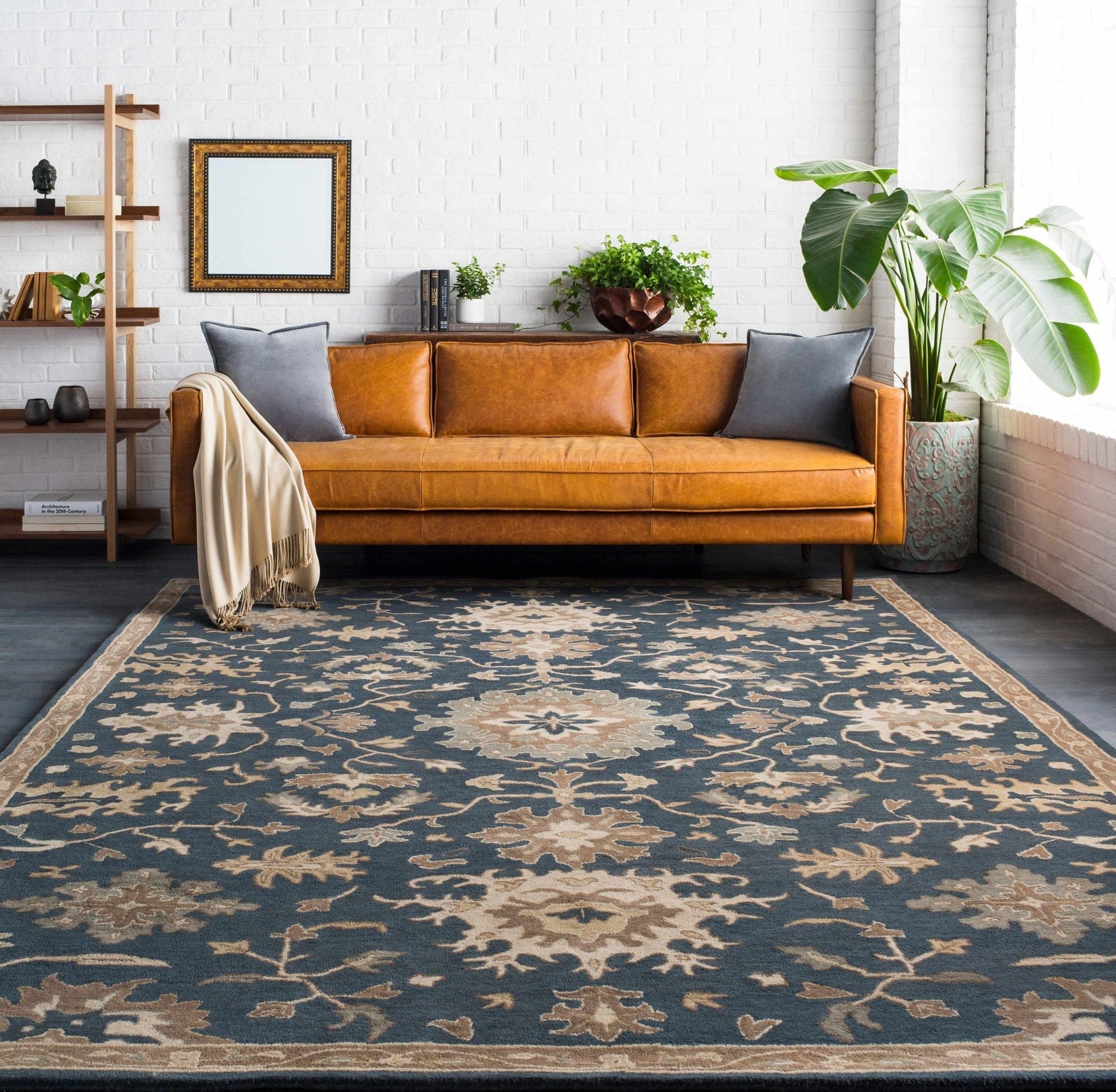 Caesar 1154 Navy Wool Rug - Quahog Bay Bedding