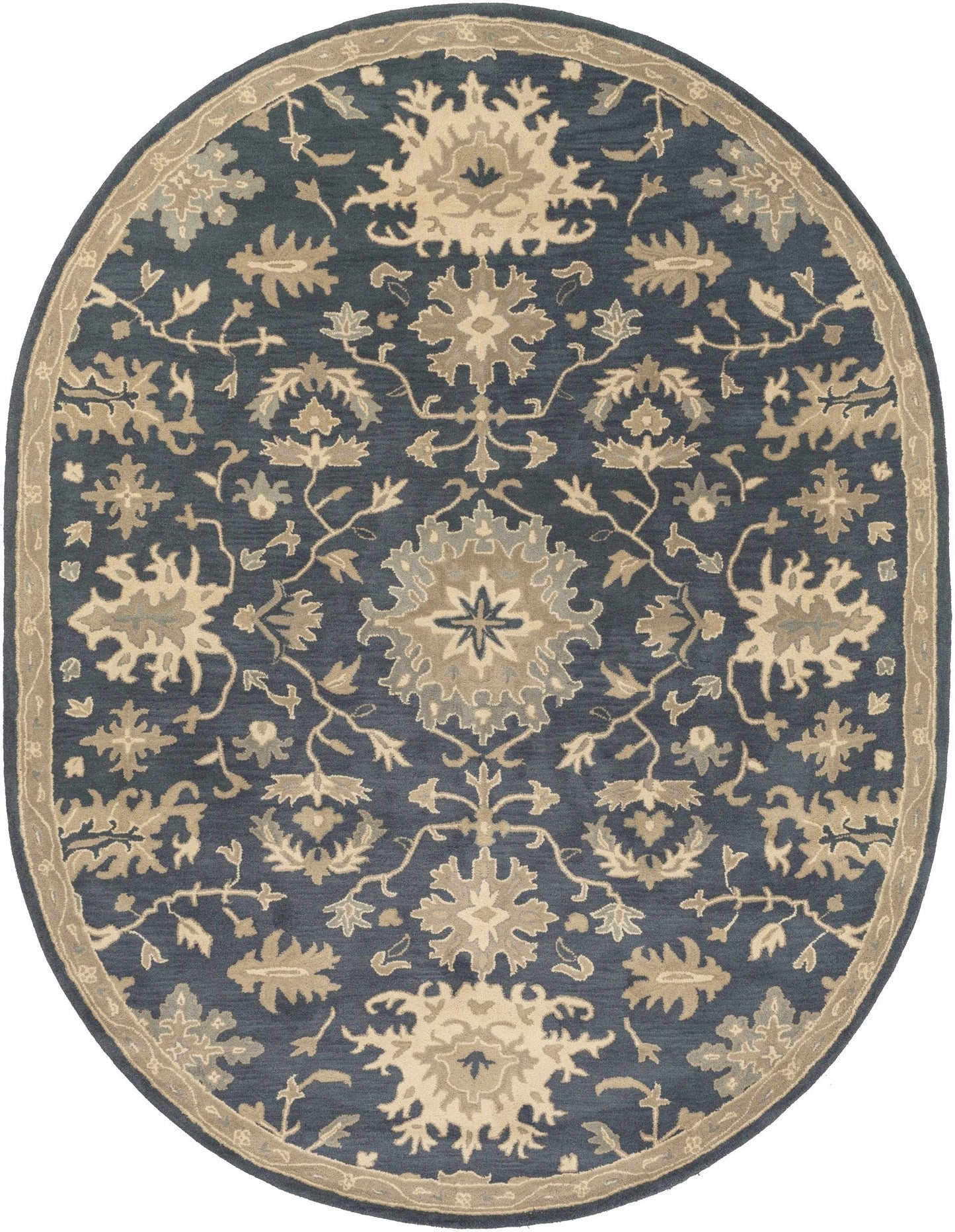 Caesar 1154 Navy Wool Rug - Quahog Bay Bedding