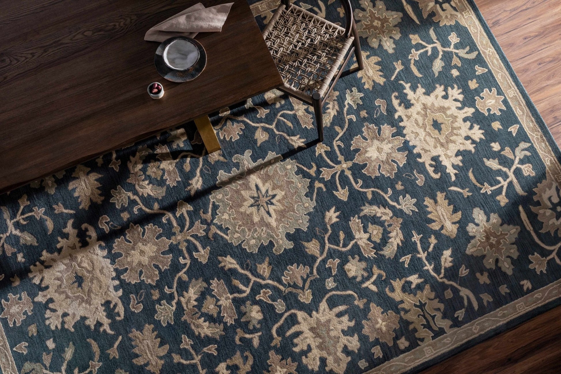 Caesar 1154 Navy Wool Rug - Quahog Bay Bedding