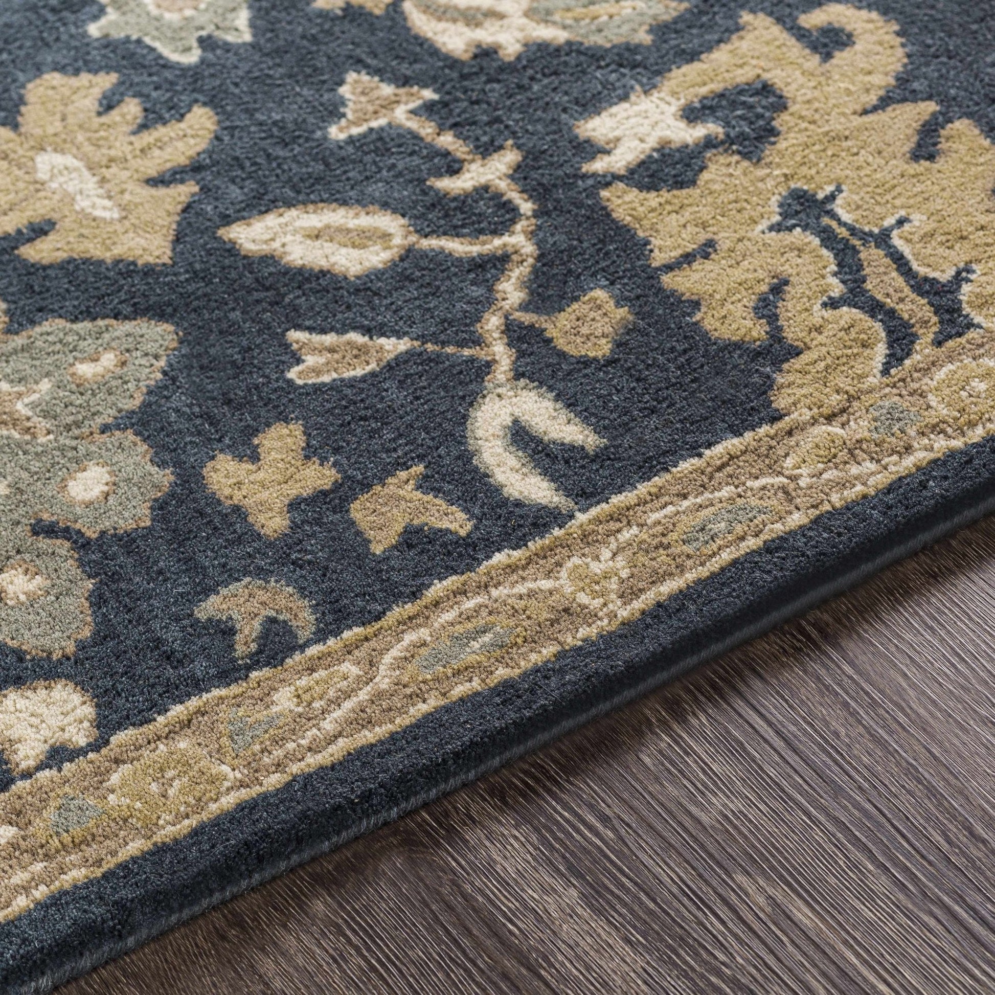 Caesar 1154 Navy Wool Rug - Quahog Bay Bedding