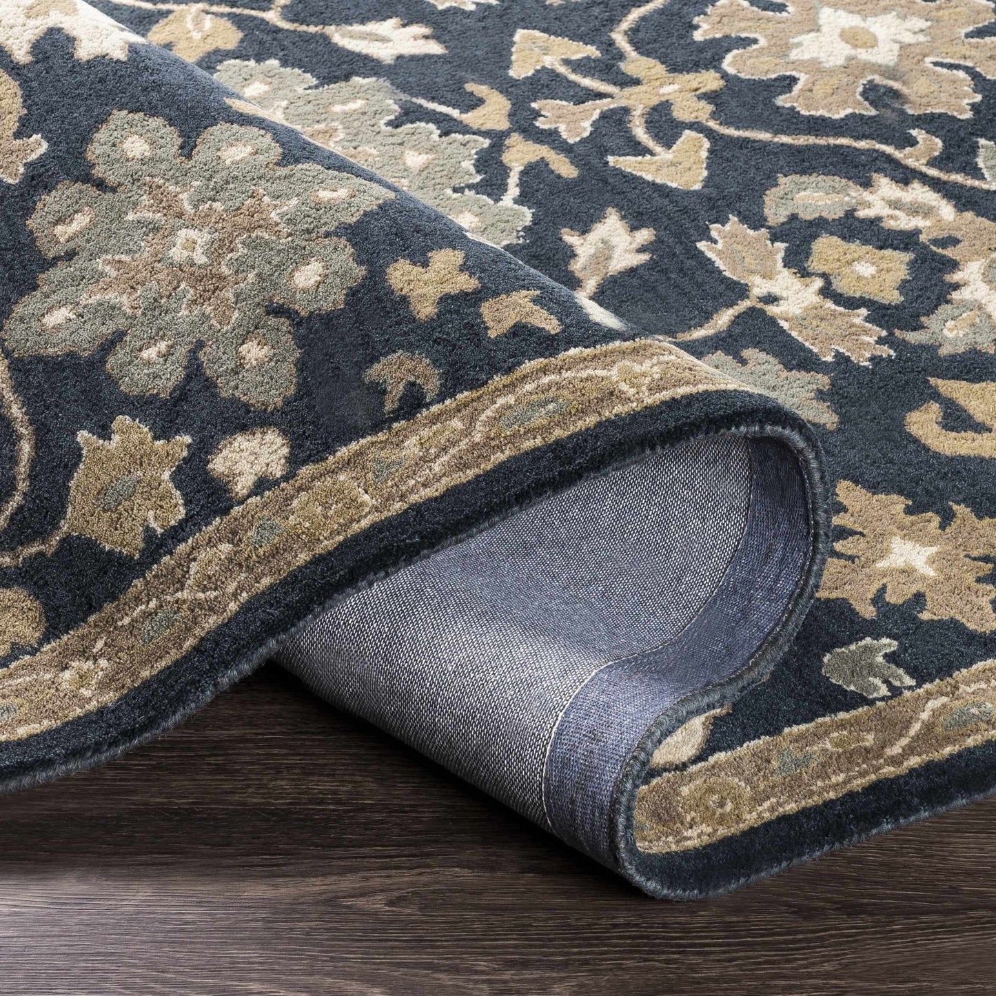 Caesar 1154 Navy Wool Rug - Quahog Bay Bedding