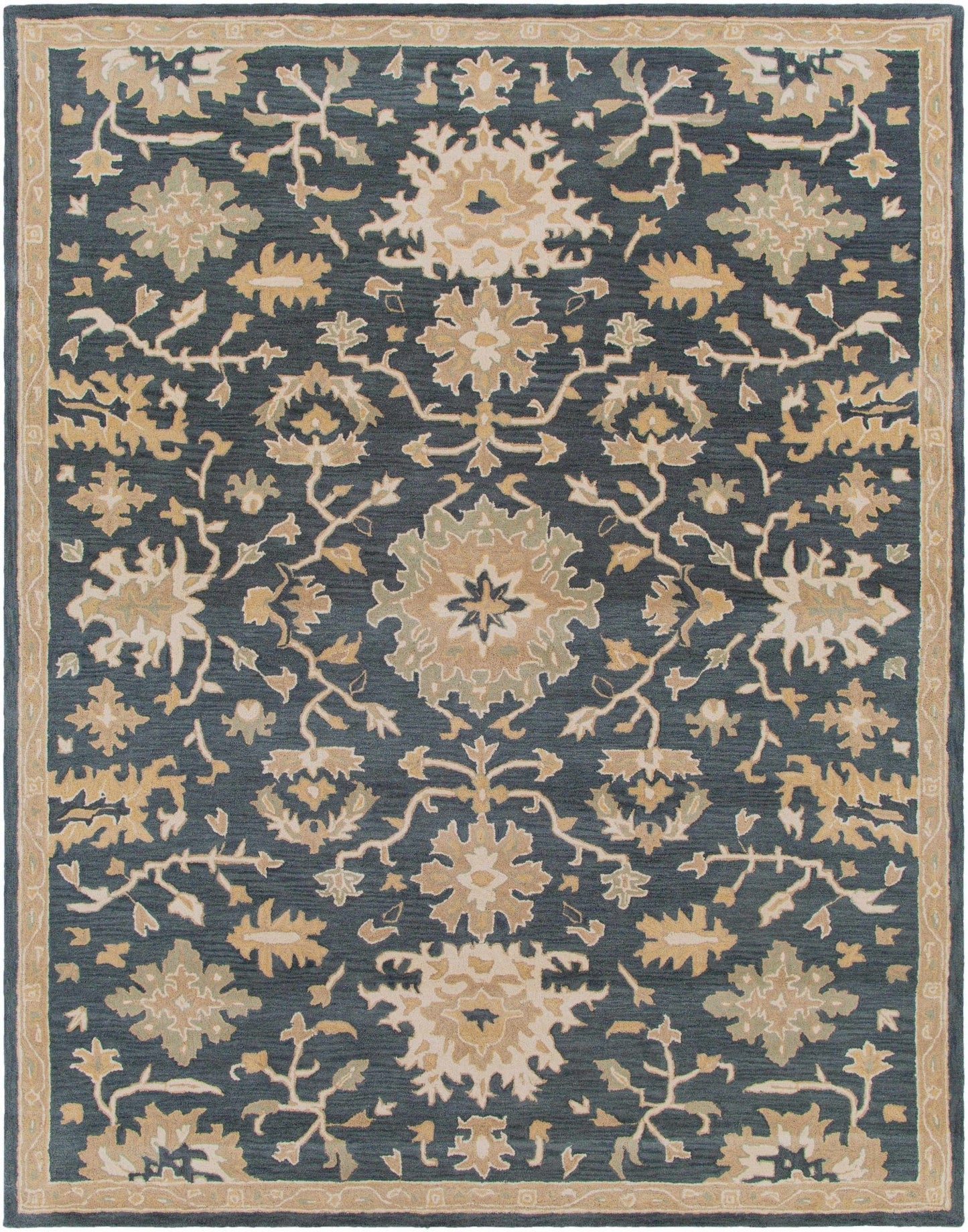 Caesar 1154 Navy Wool Rug - Quahog Bay Bedding