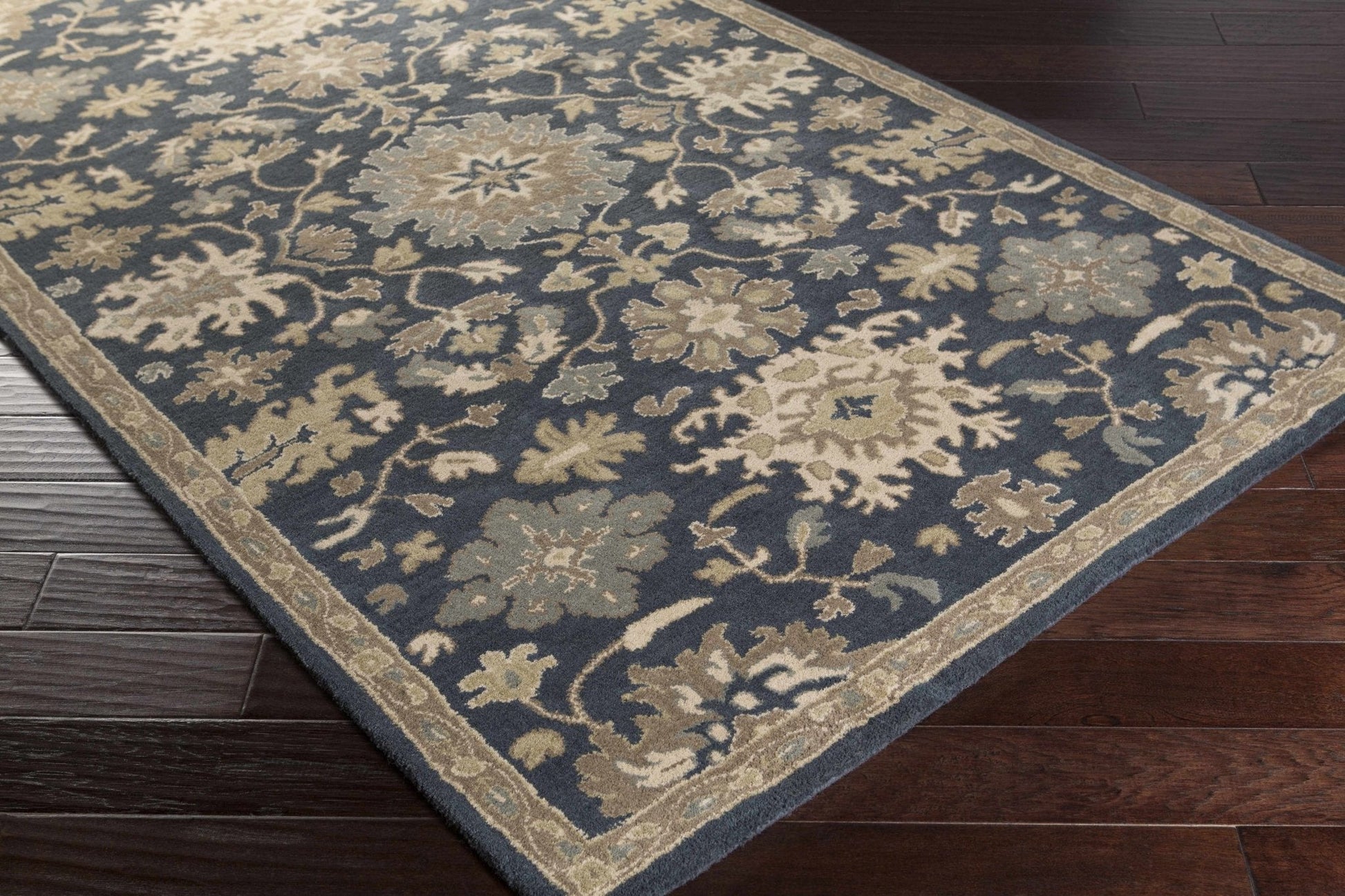 Caesar 1154 Navy Wool Rug - Quahog Bay Bedding