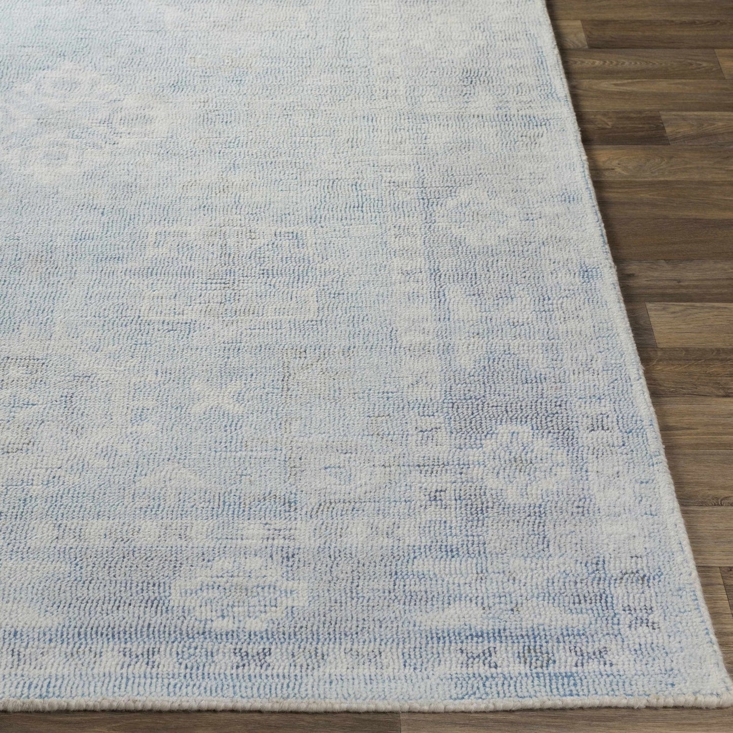 Calderbank Sky Blue Wool - Blend Area Rug - Quahog Bay Bedding