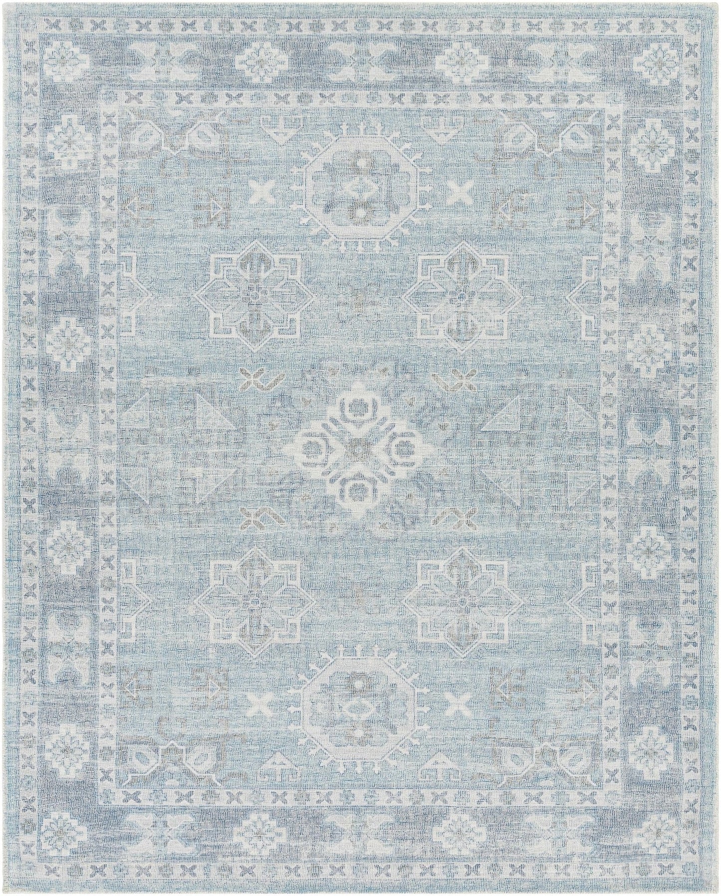 Calderbank Sky Blue Wool - Blend Area Rug - Quahog Bay Bedding