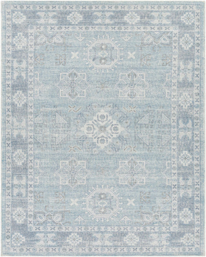 Calderbank Sky Blue Wool - Blend Area Rug - Quahog Bay Bedding
