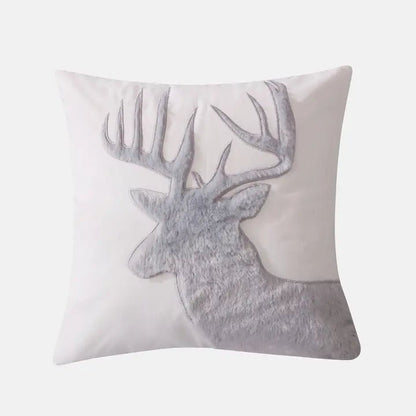 Camden Grey Faux Fur Moose Pillow - Fall Themed Bedding - Quahog Bay Bedding
