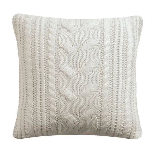 Camden Knit Cream Pillow - Coastal Throw Pillows - Quahog Bay Bedding