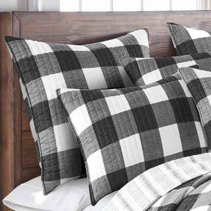 Camden Quilt Set - Checkered Quilt Sets - Black & White Checks - Quahog Bay Bedding