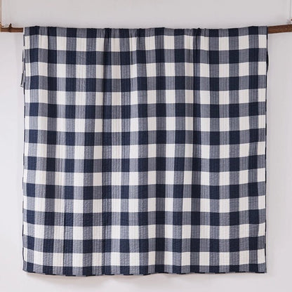 Camden Quilt Set - Checkered Quilt Sets - Navy & White Checks - Quahog Bay Bedding