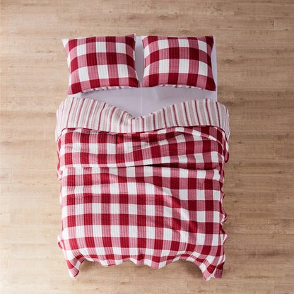Camden Quilt Set - Checkered Quilt Sets - Red & White Checks - Quahog Bay Bedding