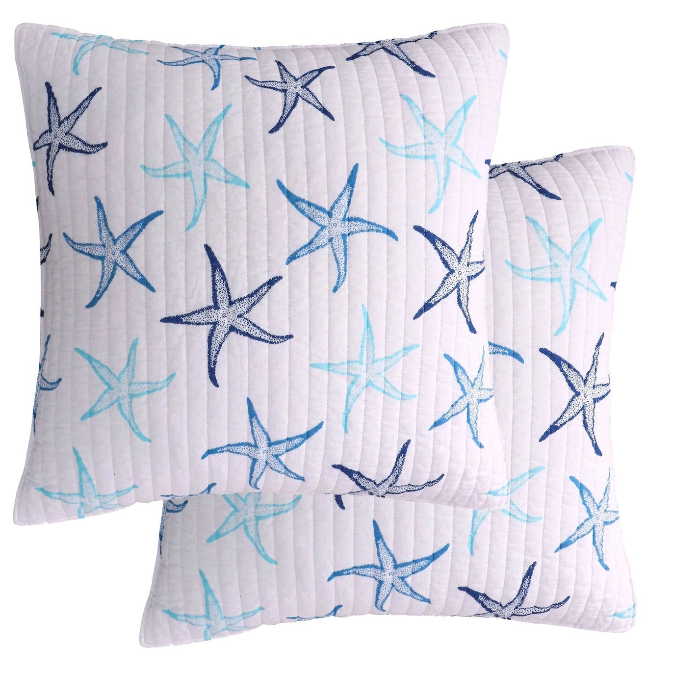 Camps Bay Euro Pillow Sham Set of 2 - Coastal Pillow Shams - Quahog Bay Bedding