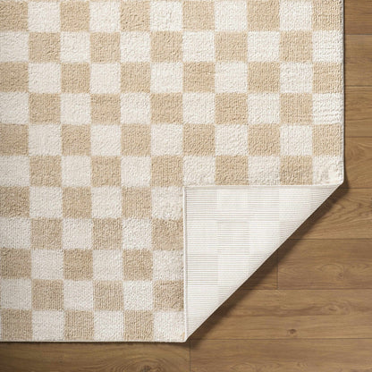 Canika Checkered Cream Washable Area Rug - Quahog Bay Bedding