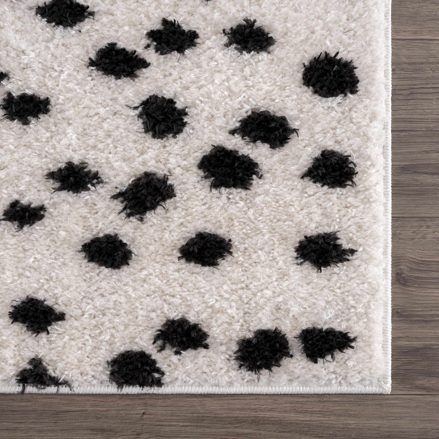 Cansu Black & White Dotted Area Rug - Quahog Bay Bedding