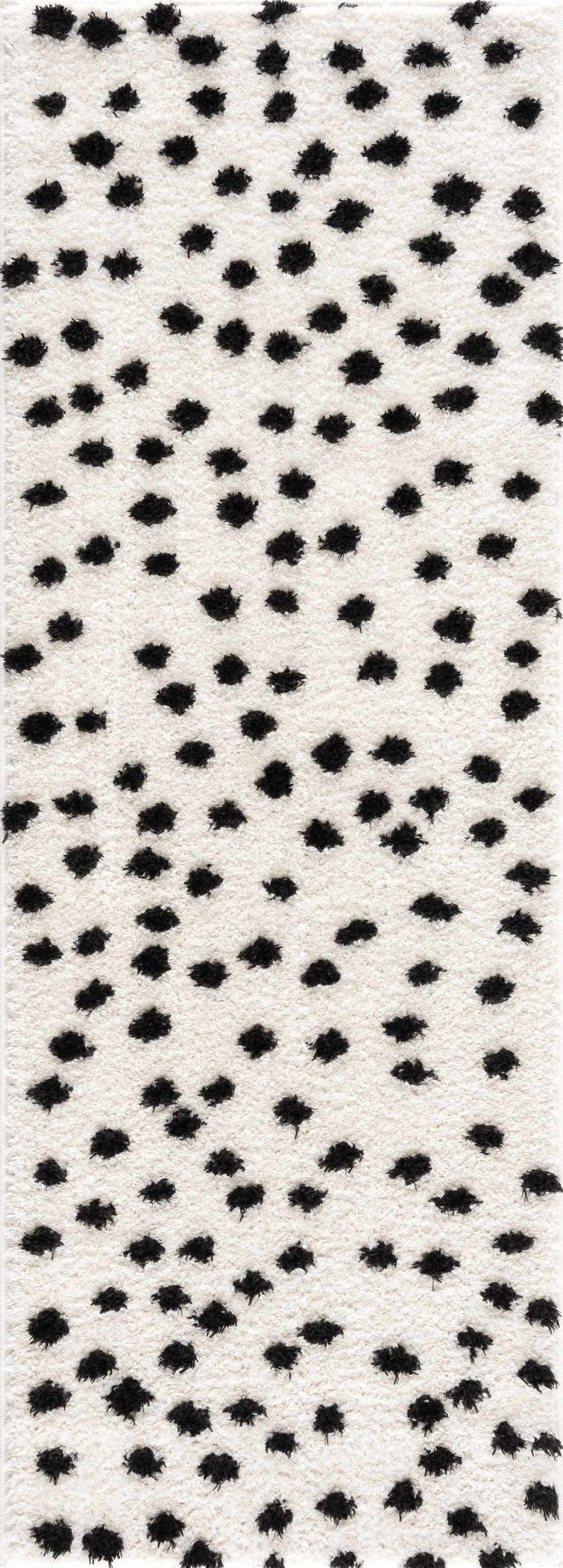 Cansu Black & White Dotted Area Rug - Quahog Bay Bedding