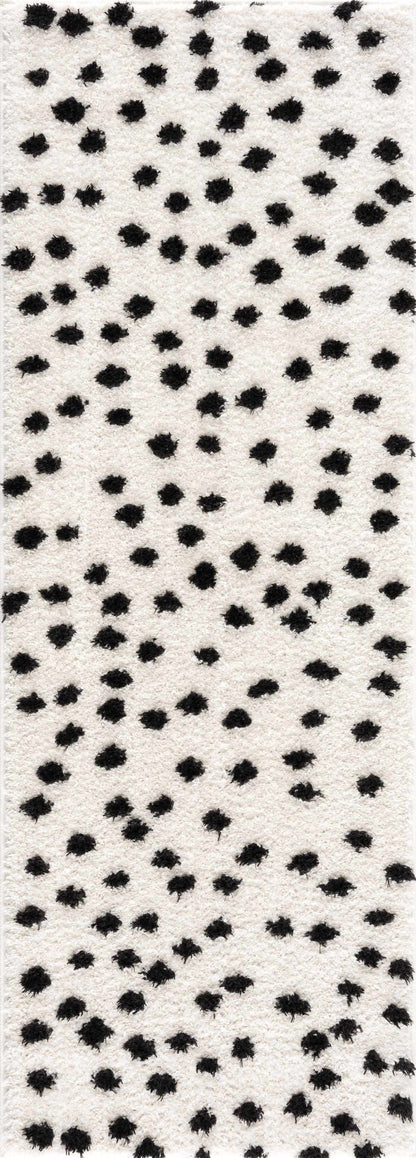 Cansu Black & White Dotted Area Rug - Quahog Bay Bedding