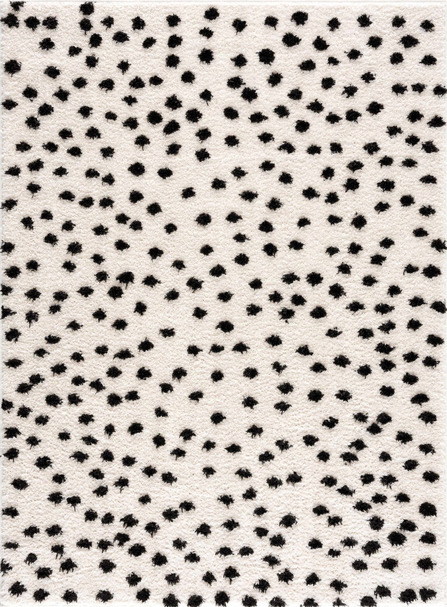 Cansu Black & White Dotted Area Rug - Quahog Bay Bedding