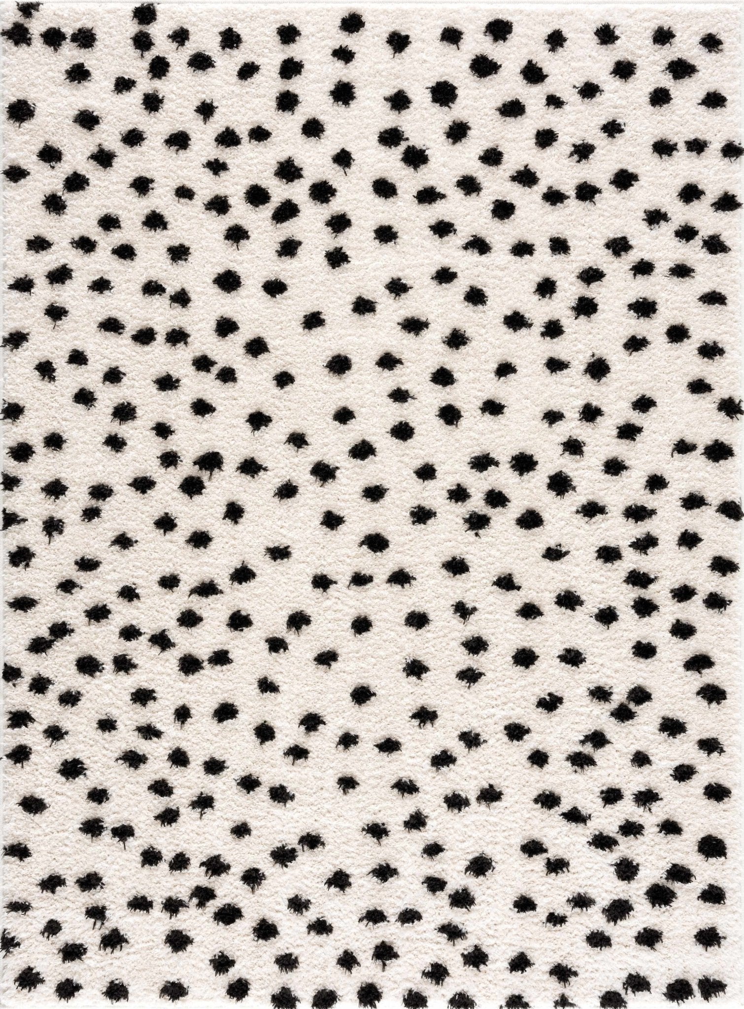 Cansu Black & White Dotted Area Rug - Quahog Bay Bedding