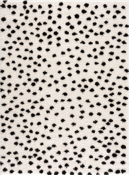 Cansu Black & White Dotted Area Rug - Quahog Bay Bedding