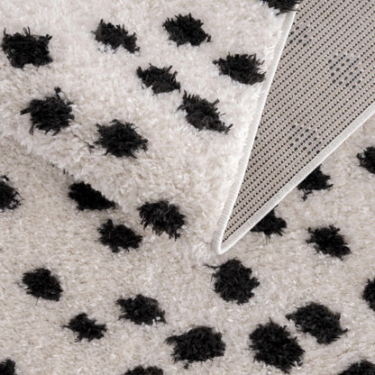 Cansu Black & White Dotted Area Rug - Quahog Bay Bedding