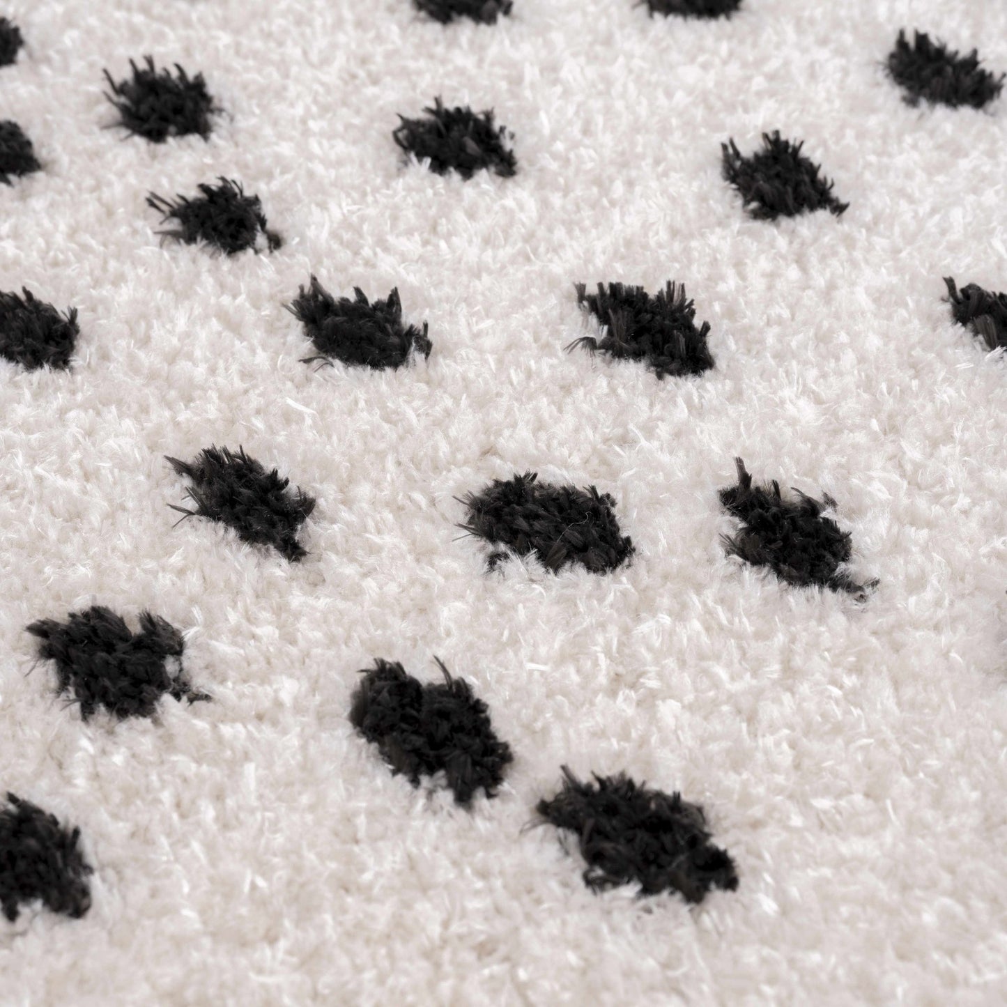 Cansu Black & White Dotted Area Rug - Quahog Bay Bedding