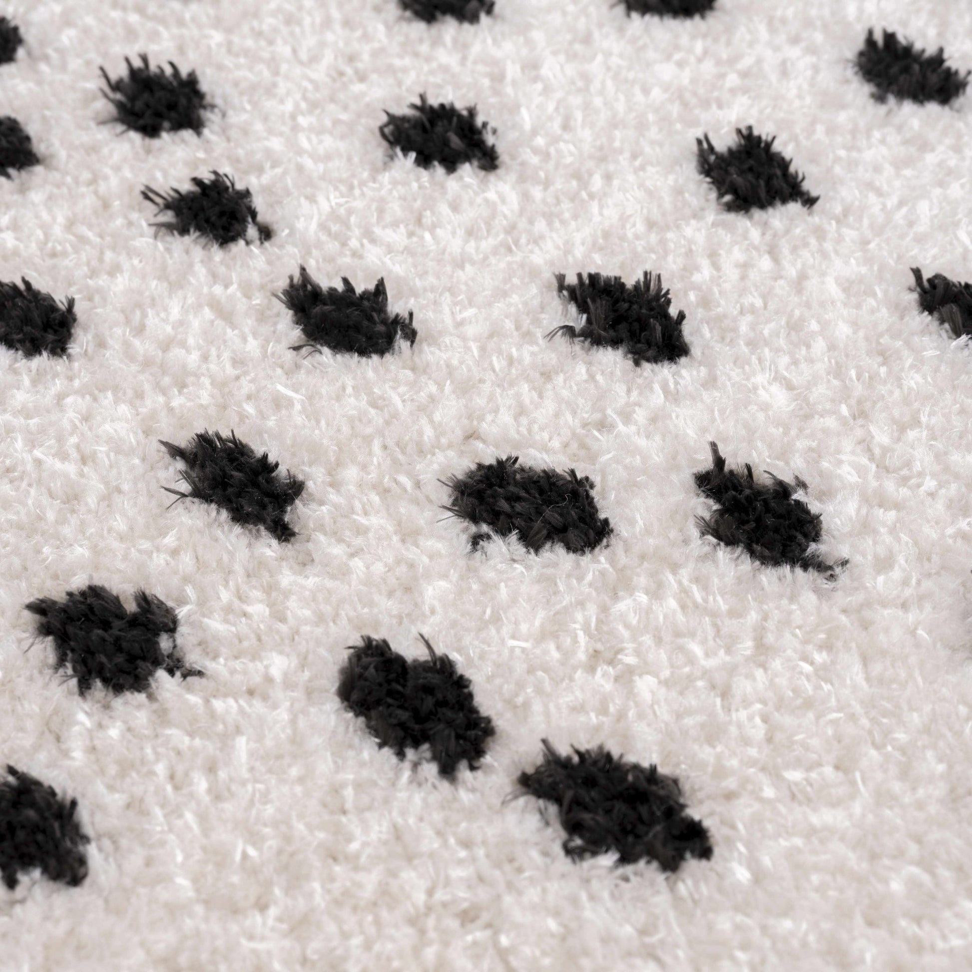Cansu Black & White Dotted Area Rug - Quahog Bay Bedding