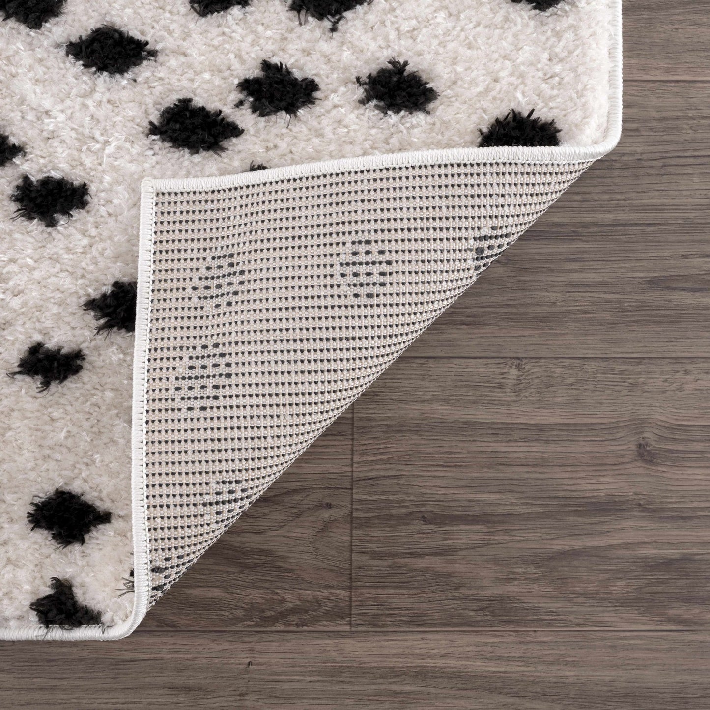 Cansu Black & White Dotted Area Rug - Quahog Bay Bedding