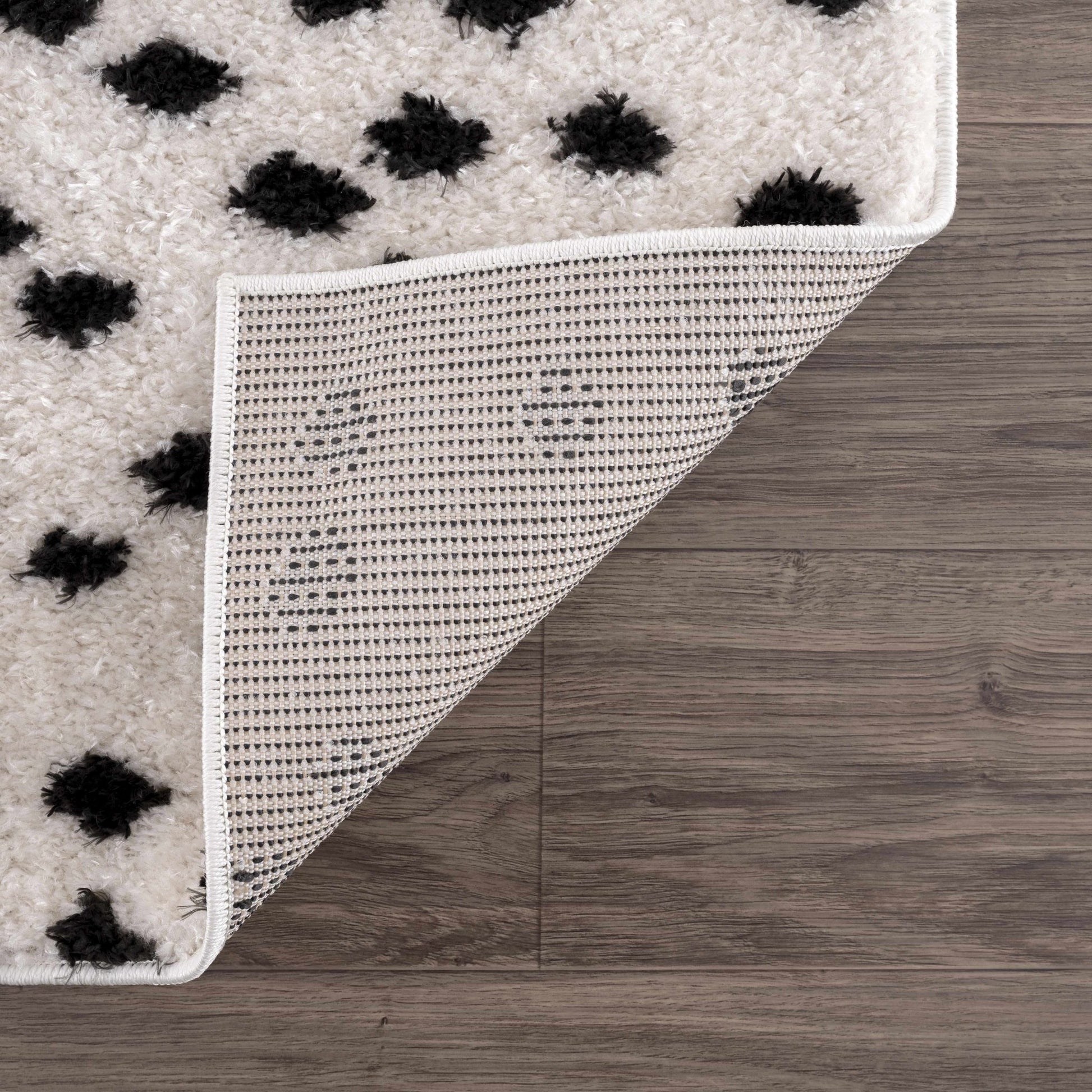 Cansu Black & White Dotted Area Rug - Quahog Bay Bedding