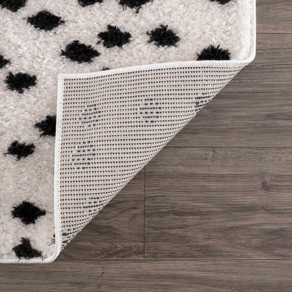 Cansu Black & White Dotted Area Rug - Quahog Bay Bedding