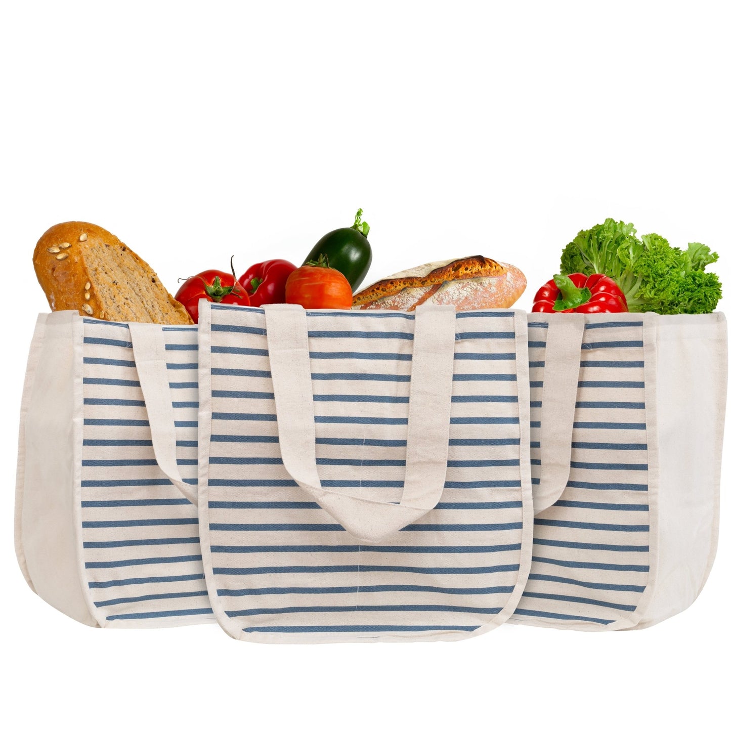 Canvas Grocery Tote Bags - Quahog Bay Bedding