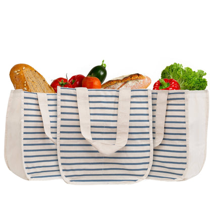 Canvas Grocery Tote Bags - Quahog Bay Bedding
