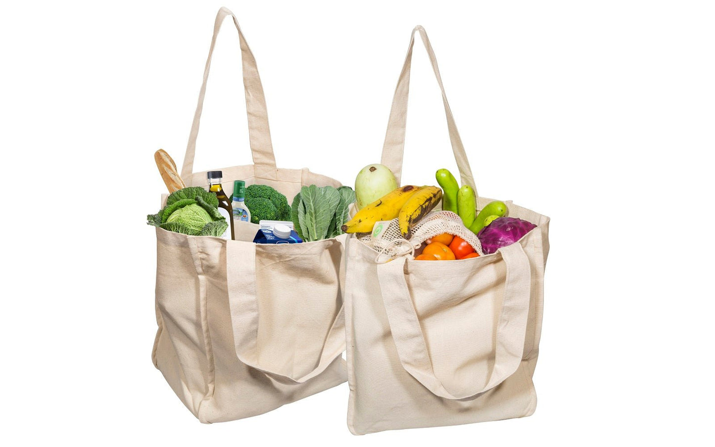 Canvas Grocery Tote Bags - Quahog Bay Bedding