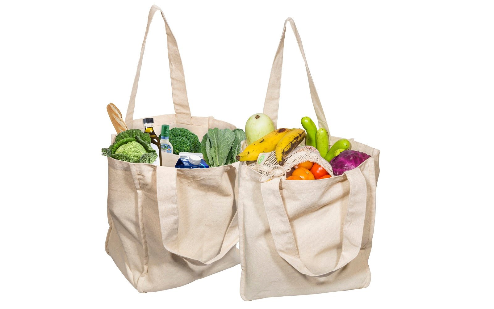Canvas Grocery Tote Bags - Quahog Bay Bedding