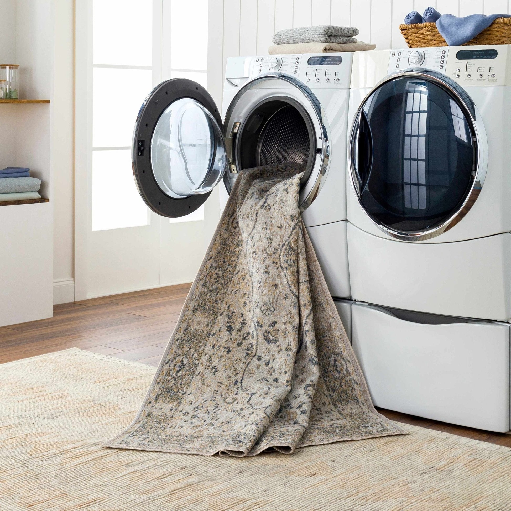 Cara Flat Pile Washable Rug - Quahog Bay Bedding
