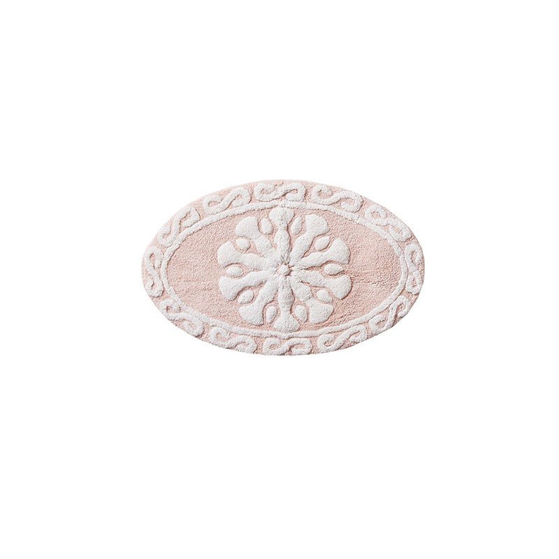 Casablanca Medallion Cotton Tufted Bath Rug - Pink Medallion Bath Rugs - Quahog Bay Bedding