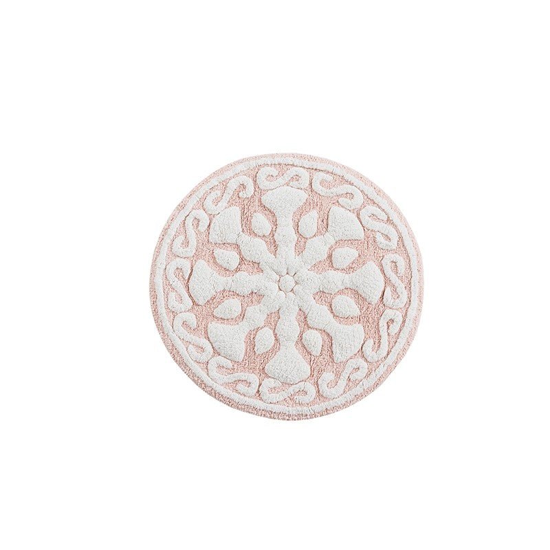 Casablanca Medallion Cotton Tufted Bath Rug - Pink Medallion Bath Rugs - Quahog Bay Bedding