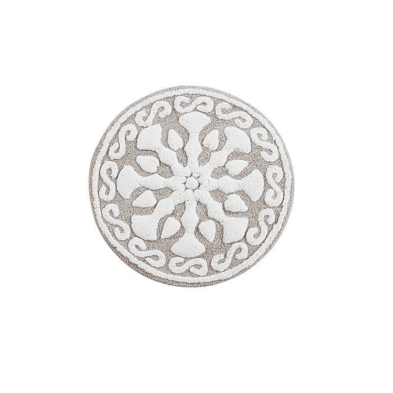 Casablanca Medallion Cotton Tufted Bath Rug - Taupe Medallion Bath Rugs - Quahog Bay Bedding