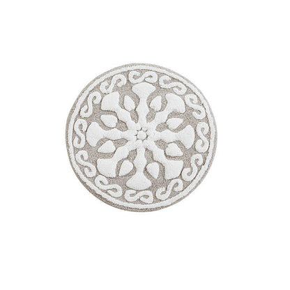Casablanca Medallion Cotton Tufted Bath Rug - Taupe Medallion Bath Rugs - Quahog Bay Bedding