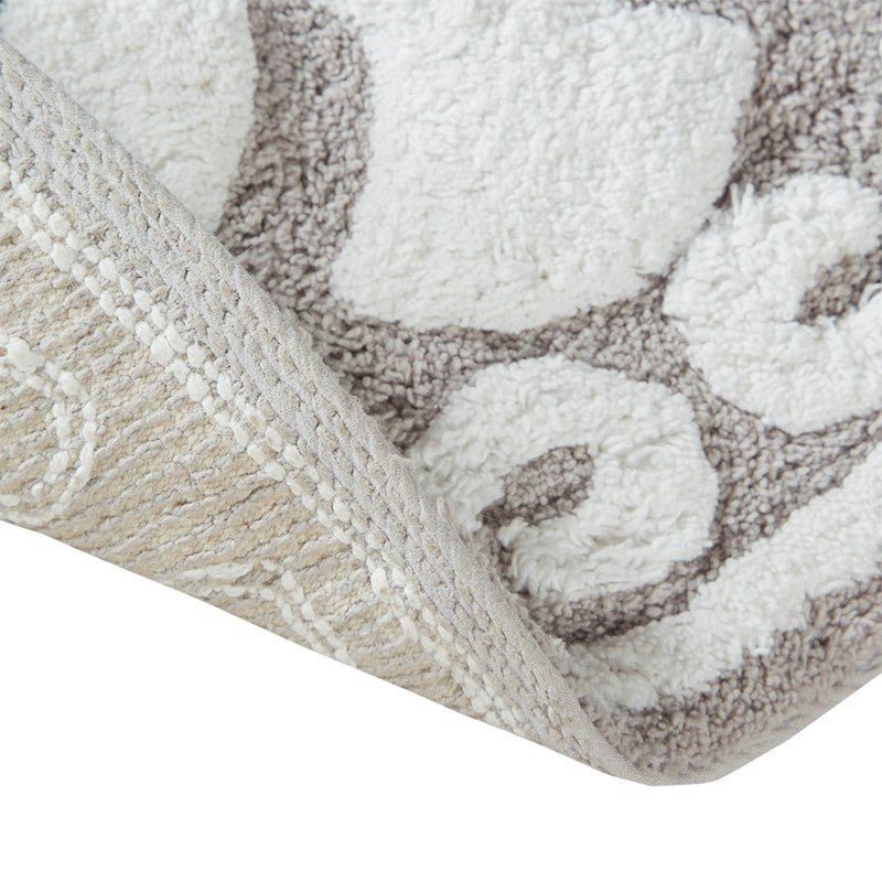Casablanca Medallion Cotton Tufted Bath Rug - Taupe Medallion Bath Rugs - Quahog Bay Bedding