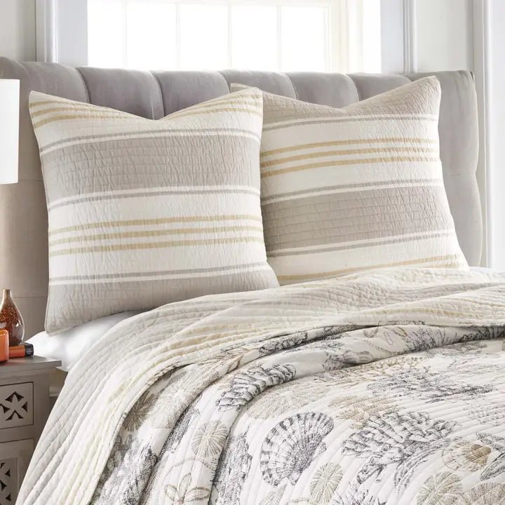 Caspian Sea Euro Pillow Sham | Set of 2 - Coastal Pillow Shams - Quahog Bay Bedding