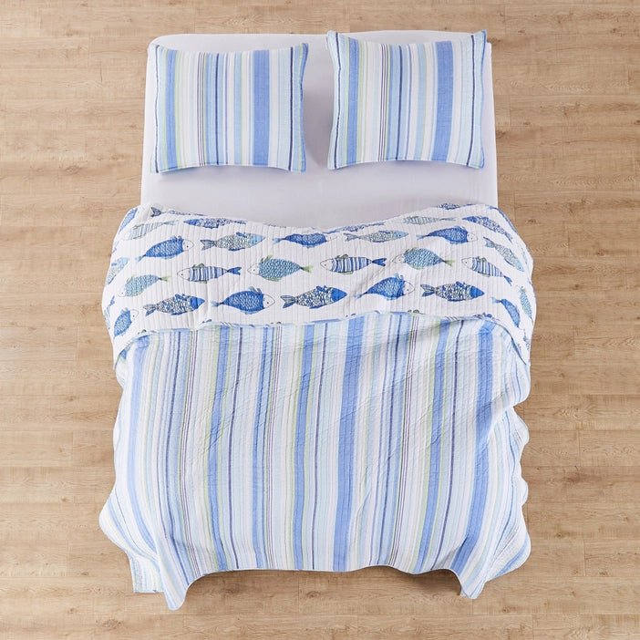 Catalina Fish Quilt Set - Fish Themed Quilts - Quahog Bay Bedding