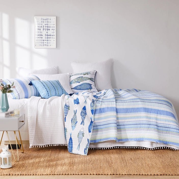 Catalina Fish Quilt Set - Fish Themed Quilts - Quahog Bay Bedding