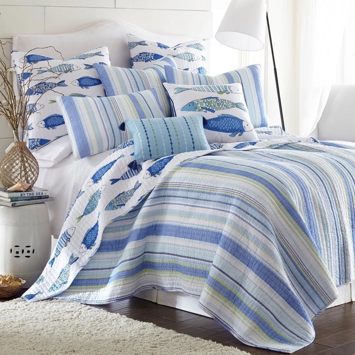 Catalina Fish Quilt Set - Fish Themed Quilts - Quahog Bay Bedding