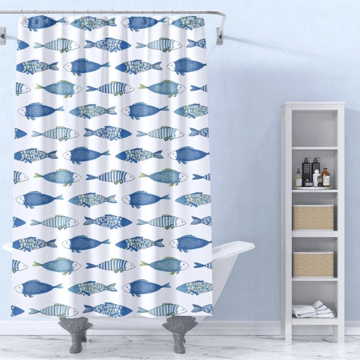 Catalina Fish Shower Curtain - Coastal Shower Curtains - Quahog Bay Bedding