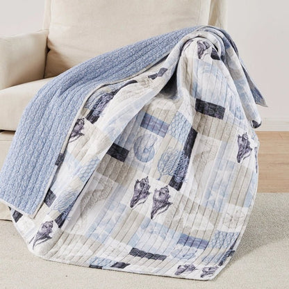 Cerralve Quilted Throw Blanket - Coastal Themed Throw Blankets - Quahog Bay Bedding