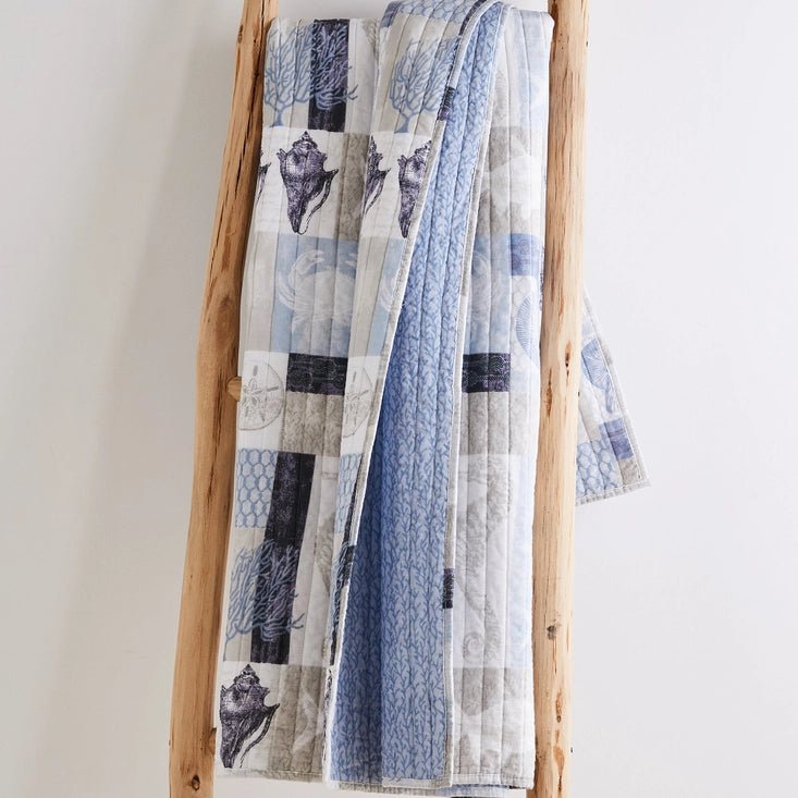Cerralve Quilted Throw Blanket - Coastal Themed Throw Blankets - Quahog Bay Bedding