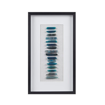 Cerulean Stones Framed Blue Agate Shadowbox - Coastal Wall Decor - Quahog Bay Bedding
