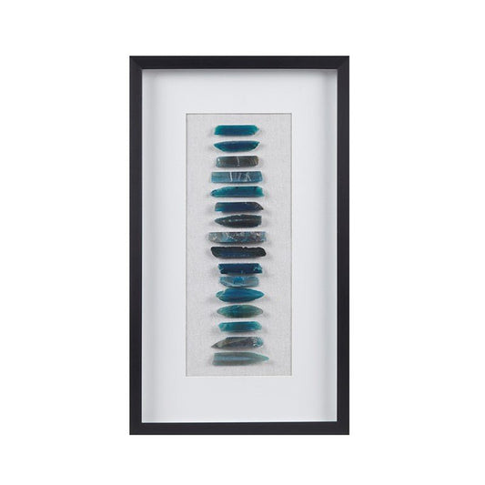 Cerulean Stones Framed Blue Agate Shadowbox - Coastal Wall Decor - Quahog Bay Bedding